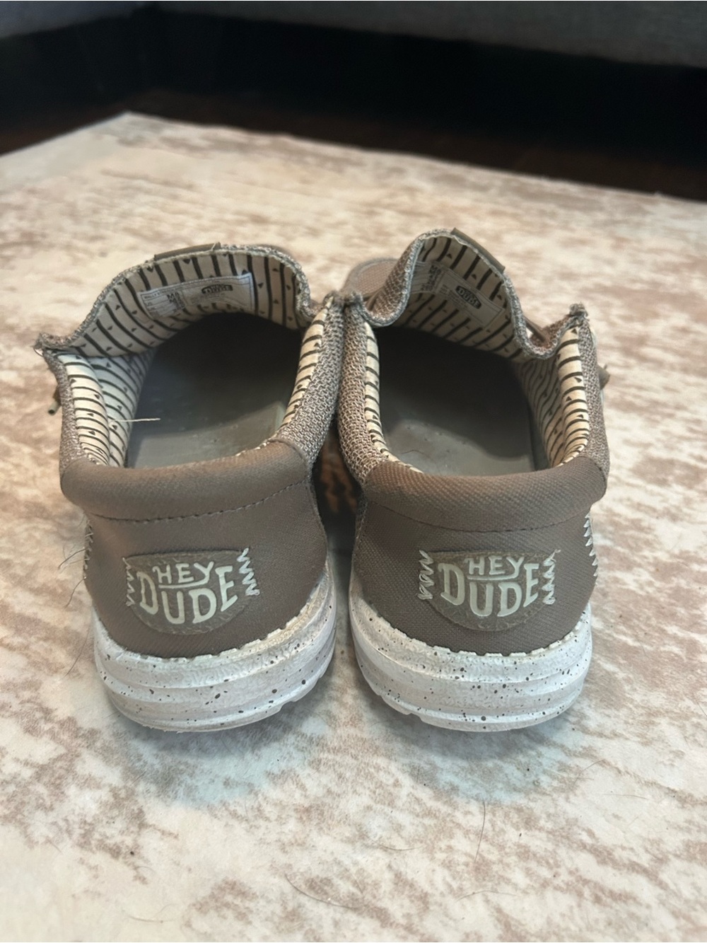 Hey Dude Men's Slip-On Loafers in Light Brown Canvas
